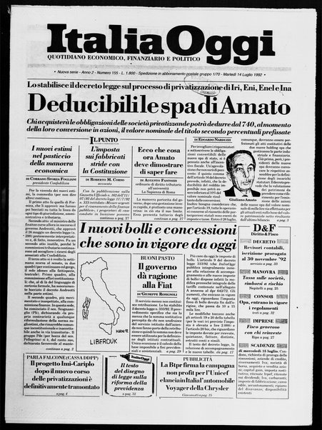 Italia oggi : quotidiano di economia finanza e politica